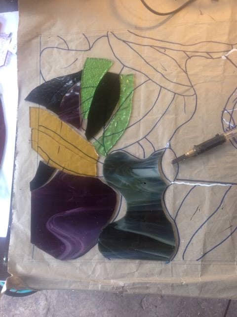 A photograph from the Legacy Stained Glass studio